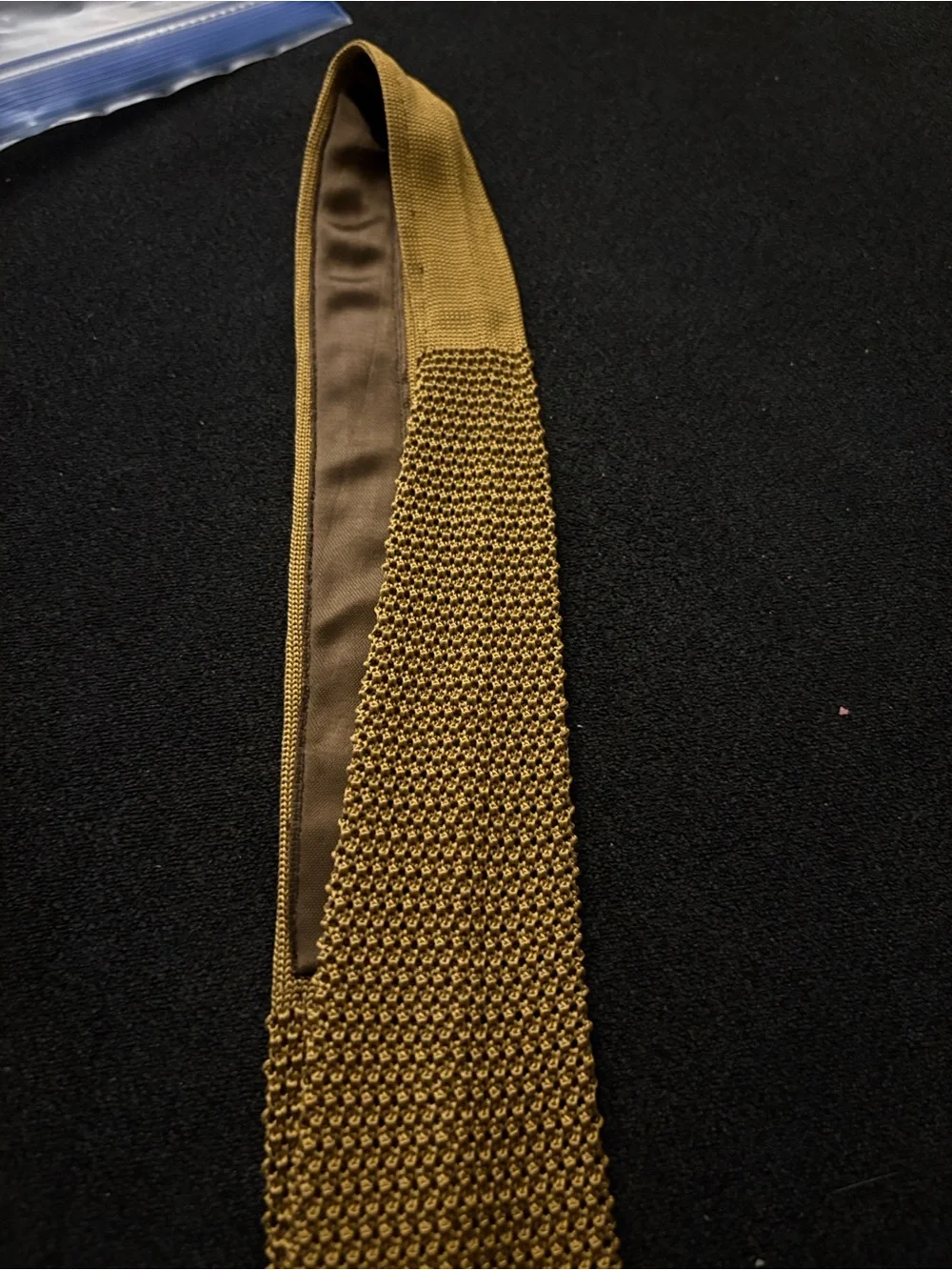 Men's Donna Karan Brown Silk Tie Mustard color